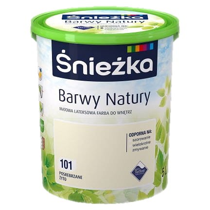 FARBA ŚNIEŻKA LATEKSOWA BARWY NATURY POSREBRZANE ŻYTO 5L 