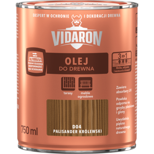VIDARON Olej do Drewna Palisander Królewski D04 0,75L