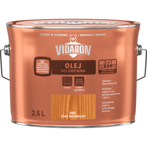 VIDARON Olej do Drewna Teak Naturalny D02 2,5l
