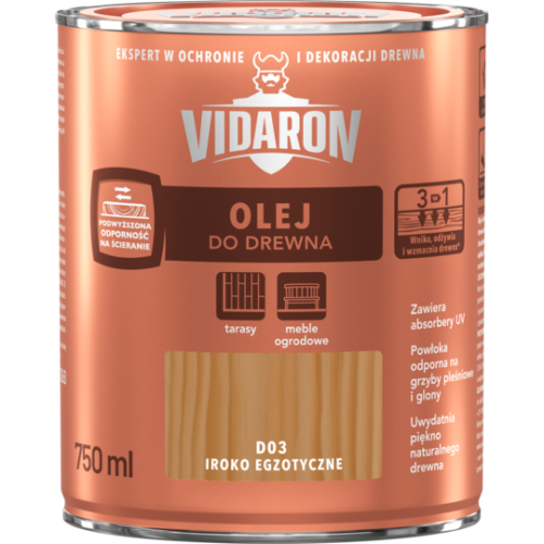 VIDARON Olej do Drewna Iroko Egzotyczne D03 0,75L