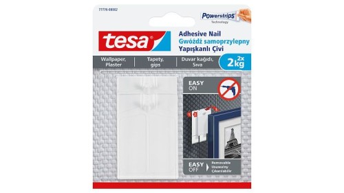 Tesa Gwóźdź Samoprzylepny do Tynku i Tapet, 2 szt. 2kg