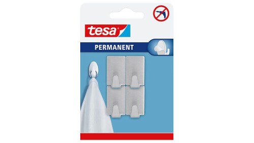 Tesa Haczyk Permanentny 4 Szt. "S", Kwadratowy, Metalowy