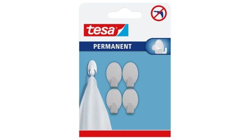Tesa Haczyk permanentny 4 szt. "XS", owalny, metalowy
