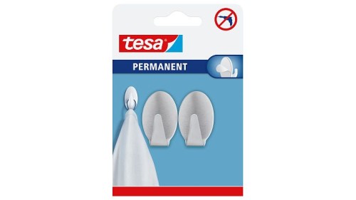 Tesa Haczyk Permanentny 2 Szt. "L", Owalny, Metalowy