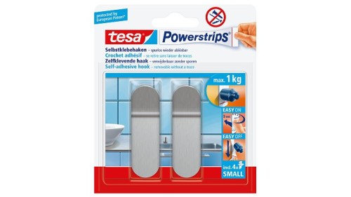 Tesa Haczyk Samoprzylepny Powerstrips 2 szt. "S", metalowy