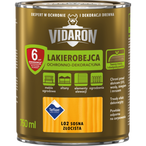 VIDARON LAKIEROBEJCA DO DREWNA L02 SOSNA ZŁOCISTA 0,75L