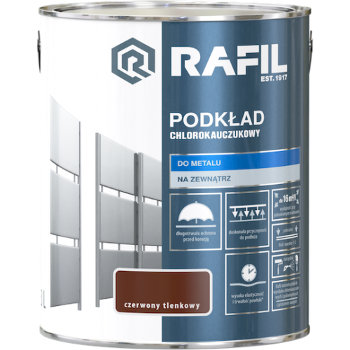 RAFIL Podkład Chlorokauczukowy antykorozyjny czerwony tlenkowy 3L