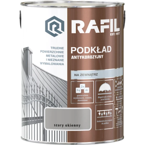 Rafil Podkład Antykorozyjny Szary Okienny 5L