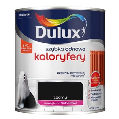 Farba DULUX szybka odnowa kaloryfery Czarny 0,75l