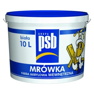 Farba akrylowa do ścian i sufitów biała 10 l MRÓWKA