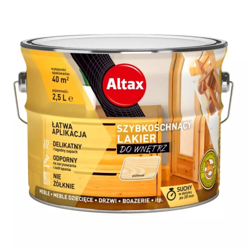 Altax Szybkoschnący Lakier Do Wnętrz 2,5L Półmat