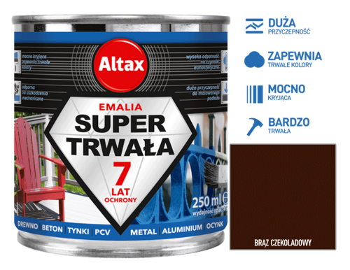 Altax Super Trwała Emalia 250ml Czekoladowy Brąz