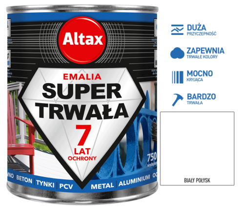 Altax Super Trwała Emalia 750ml Biały Połysk
