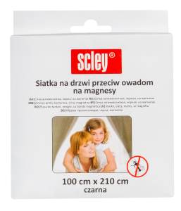 KAEM Siatka przeciw owadom 210x100 cm na drzwi magnetyczna czarna