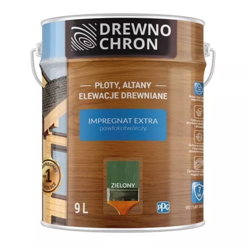 Drewnochron Impregnat Extra Powłokotwórczy Zielony 9l