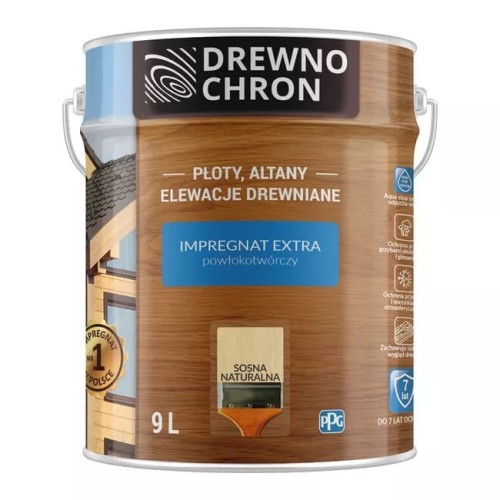 Drewnochron Impregnat Extra Powłokotwórczy Sosna Naturalna 9l