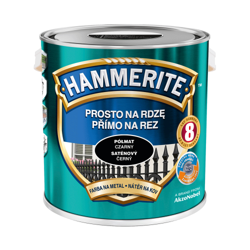 HAMMERITE Farba na rdzę Półmat Czarny 2,5L