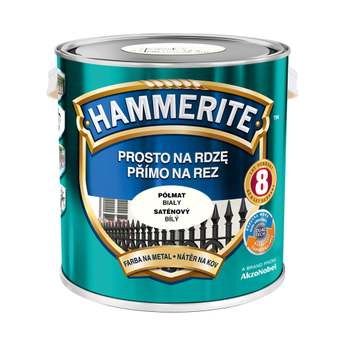 HAMMERITE Farba na rdzę Półmat Biały 2,5L