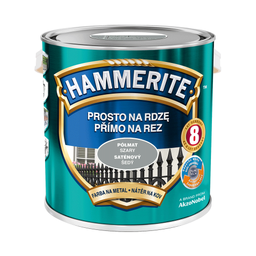 HAMMERITE Farba na rdzę Półmat Szary 2,5L