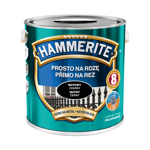 HAMMERITE Farba na rdzę Mat Czarny 2,5L