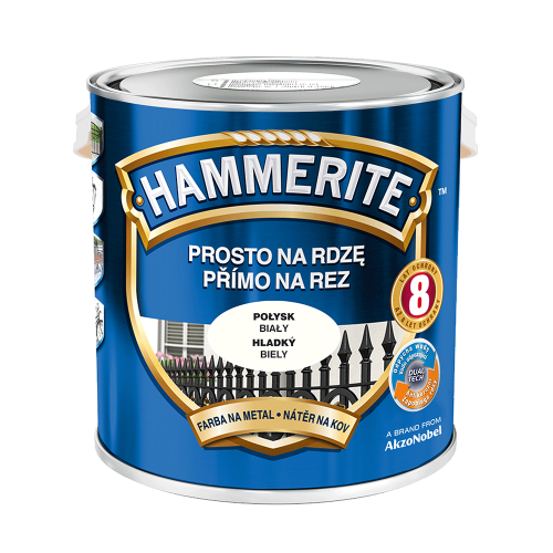 HAMMERITE Farba na rdzę Połysk Biały 2,5L
