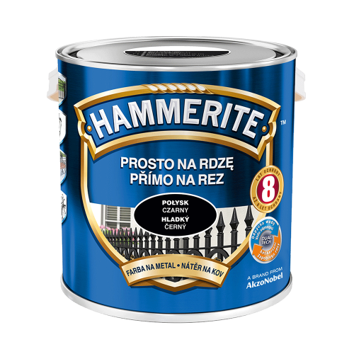 HAMMERITE Farba na rdzę Połysk Czarny 2,5L