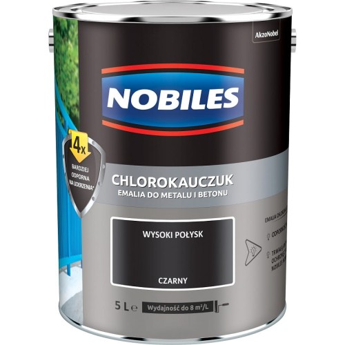 Nobiles Emalia Chlorokauczuk Czarny 5L