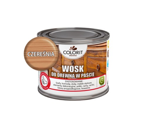 COLORIT Wosk do drewna w paście CZEREŚNIA 500ML