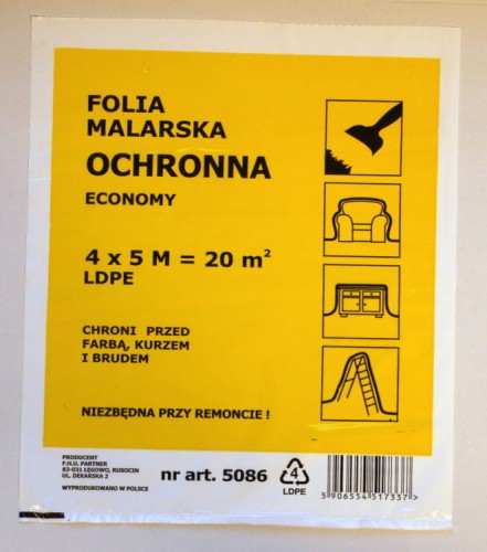 SOLID Folia malarska 4mx5m EXTRA MOCNA ECONOMY