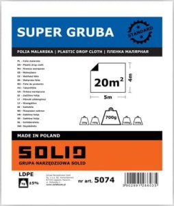 SOLID Folia malarska 4mx5m SUPER GRUBA