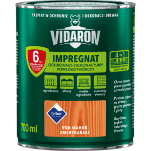 VIDARON IMPREGNAT OCHRONNO-DEKORACYJNY POWŁOKOTWÓRCZY Mahoń Amerykański V06 0,7L