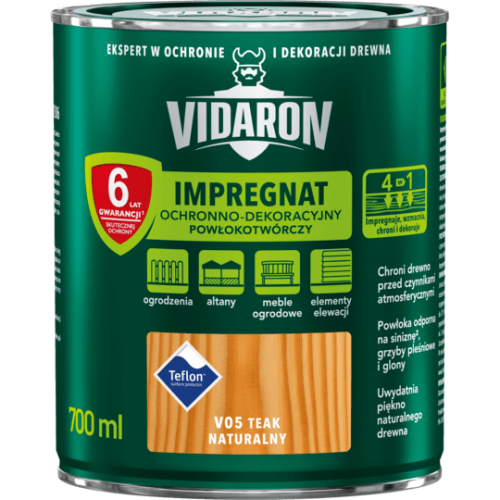 Vidaron Impregnat Ochronno-Dekoracyjny Powłokotwórczy Teak Naturalny V05 0,7L