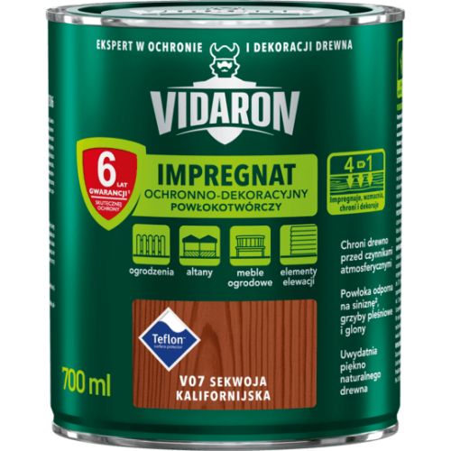 Vidaron Impregnat Ochronno-Dekoracyjny Powłokotwórczy Sekwoja Kalifornijska V07 0,7L