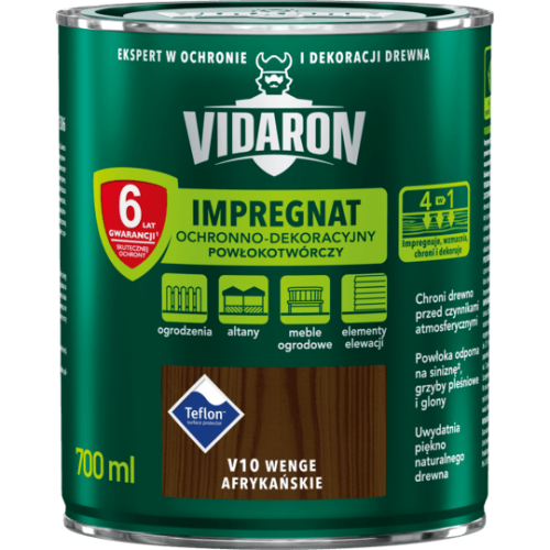 VIDARON IMPREGNAT OCHRONNO-DEKORACYJNY POWŁOKOTWÓRCZY Wenge Afrykańskie V10 0,7L