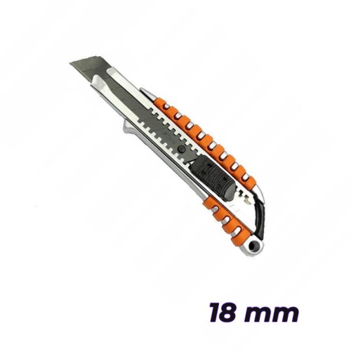 SOLID Nóż do tapet metalowy gumowany 18mm BLISTER