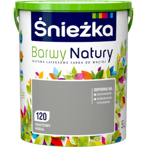 Śnieżka Lateksowa Barwy Natury grafitowy mural 120 5L