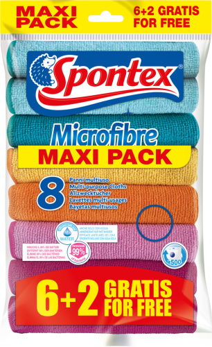 Spontex Microfibre 6+2 Maxi Pack Ściereczki z microfibry