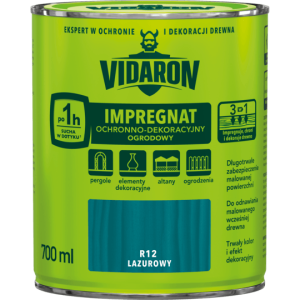 VIDARON IMPREGNAT OCHRONNO-DEKORACYJNY OGRODOWY R12 Lazurowy 0,7L