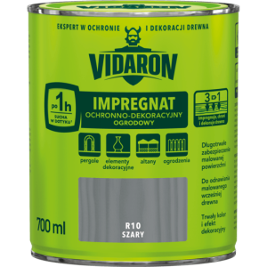 VIDARON IMPREGNAT OCHRONNO-DEKORACYJNY OGRODOWY R10 Szary 0,7L