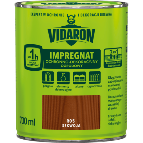 VIDARON IMPREGNAT OCHRONNO-DEKORACYJNY OGRODOWY R05 Sekwoja 0,7L