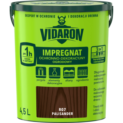 VIDARON IMPREGNAT OCHRONNO-DEKORACYJNY OGRODOWY R07 Palisander 4,5L