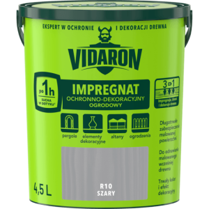 VIDARON Impregnat ochronno-dekoracyjny ogrodowy r10 szary 4,5L