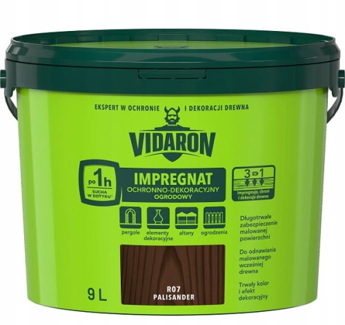 VIDARON IMPREGNAT OCHRONNO-DEKORACYJNY OGRODOWY R07 Palisander 9L