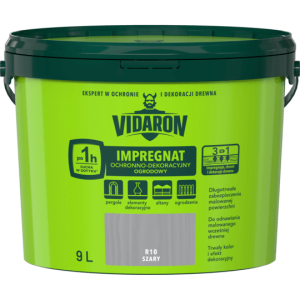 VIDARON Impregnat ochronno-dekoracyjny ogrodowy R10 Szary 9L