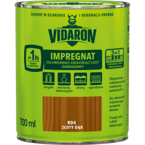 VIDARON IMPREGNAT OCHRONNO-DEKORACYJNY OGRODOWY R04 Złoty Dąb 0,7L