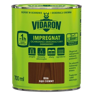 VIDARON IMPREGNAT OCHRONNO-DEKORACYJNY OGRODOWY R06 Dąb Ciemny 0,7L