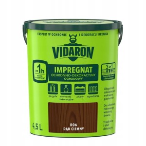 VIDARON IMPREGNAT OCHRONNO-DEKORACYJNY OGRODOWY R06 Dąb Ciemny 4,5L