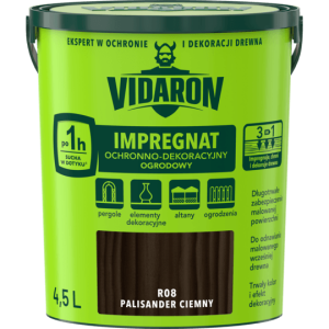 VIDARON IMPREGNAT OCHRONNO-DEKORACYJNY OGRODOWY R08 Palisander Ciemny 4,5L