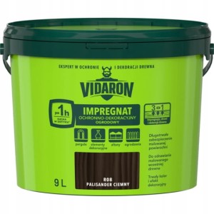 VIDARON Impregnat ochronno-dekoracyjny ogrodowy R08 Palisander Ciemny 9L