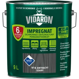 VIDARON IMPREGNAT OCHRONNO-DEKORACYJNY POWŁOKOTWÓRCZY Antracyt Szary V16 9L